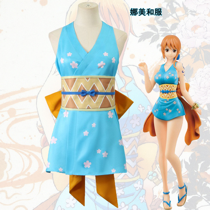 海贼cos王服装red剧场版世界的娜美和服睡衣cosplay全套装蝴蝶结