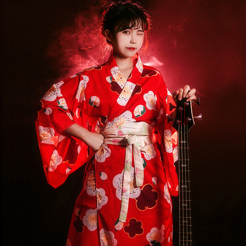 神明少女cos和服装影楼写真主题拍照服装日系复古红色樱花cosplay