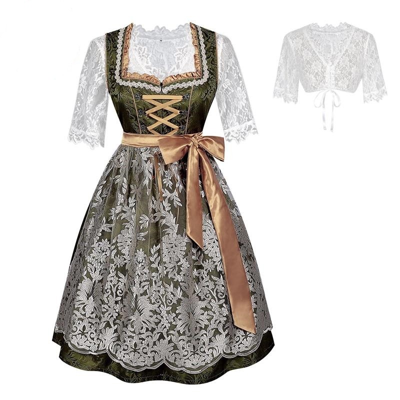 wish亚马逊大码啤酒节服装德国啤酒裙巴伐利亚连衣裙万圣节cos服