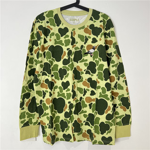 新衣城 STAPLE 鸽子复古刺绣美潮迷彩潮牌情侣男女同款长袖T恤