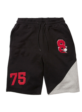 新衣城STAPLEState Slant Sweatshort鸽子潮贴布刺绣拼接男女短裤