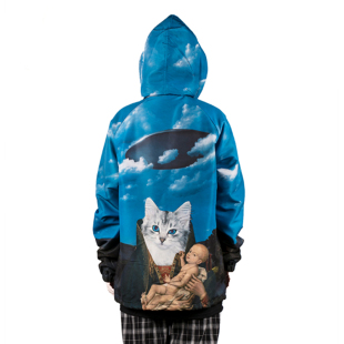 DIP 圣母中指贱猫印花RIPNDIP宽松教练夹克外套男潮 RIP 新衣城