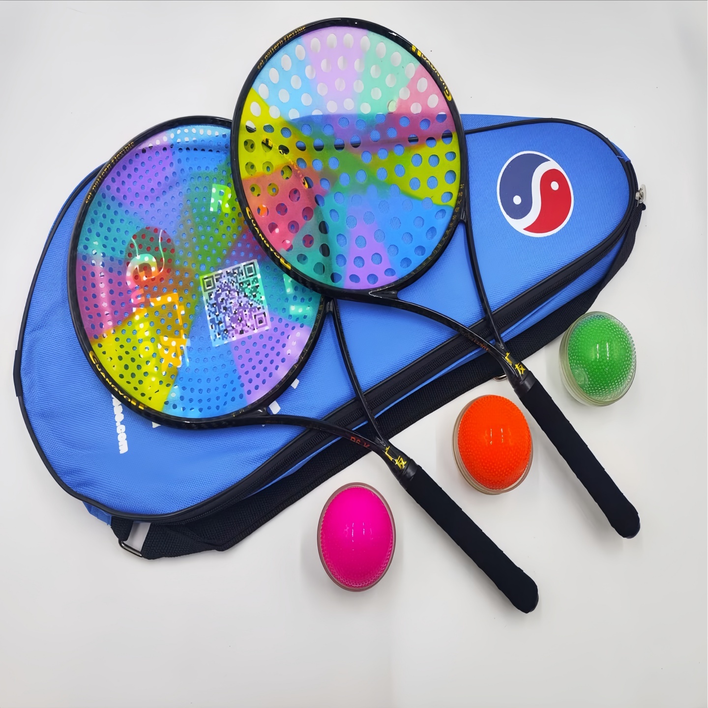 广友柔力球拍细手柄多孔拍面