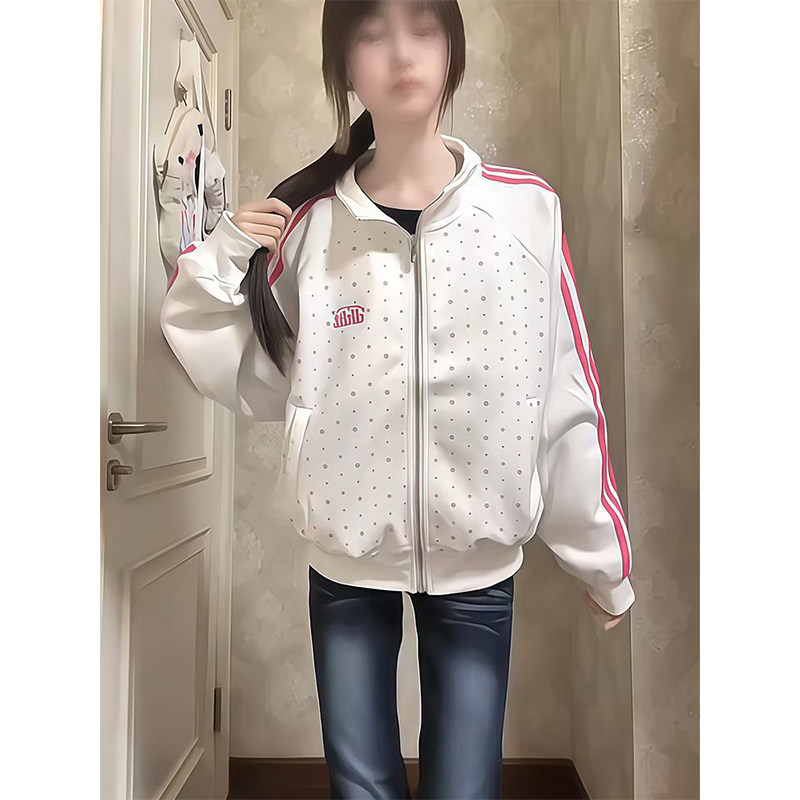 气质卫衣外套女生春秋季满印校园风韩系时尚通勤休闲宽松百搭开衫