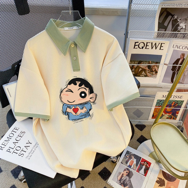 polo短袖复古美式2026新款学院夏季小众T恤宽松格子女童外穿修身