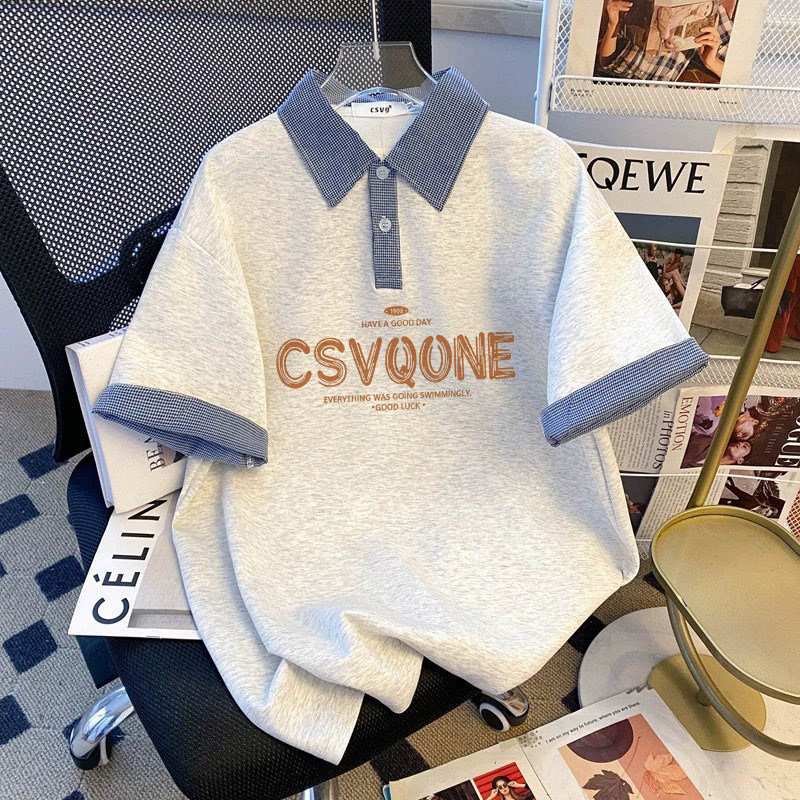 翻领女童t恤polo衫夏季新款短袖中大童上衣宝宝拼接打底衫衬衣潮