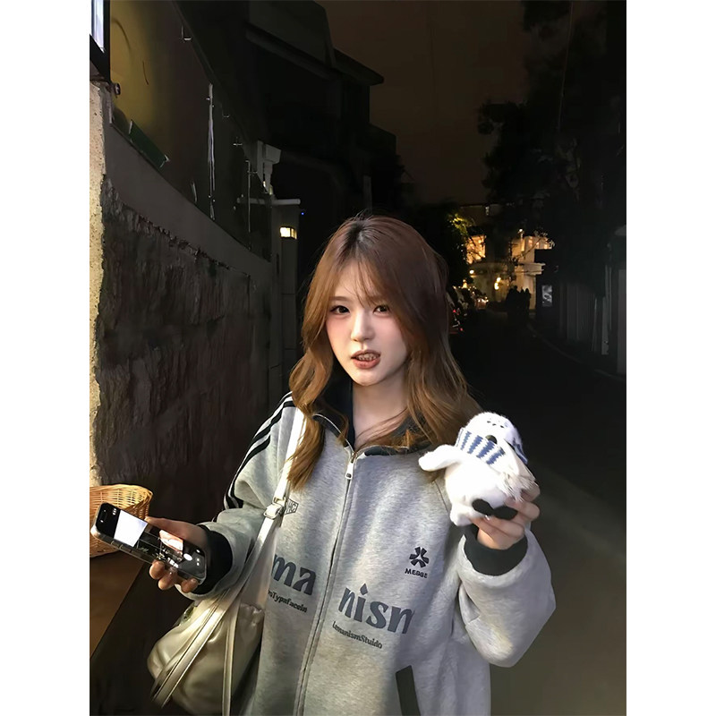 小众复古韩版上衣女秋冬季日系显瘦大码宽松爆款休闲百搭美式卫衣