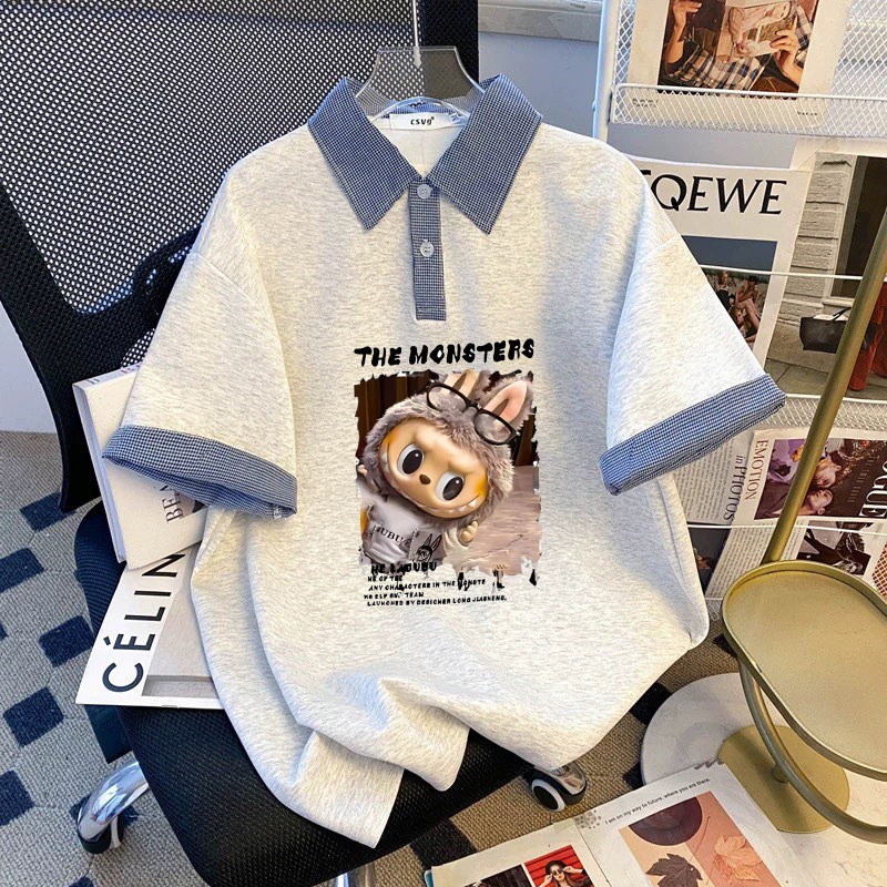 女生美式短袖t恤上衣女2026新款夏季大码polo领女装超好看体恤夏