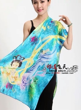 敦煌壁画两用旅游纪念品丝巾包邮