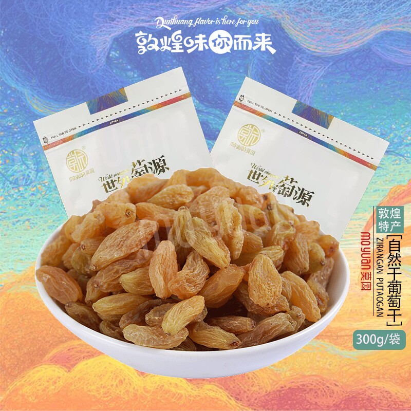 甘肃敦煌莫园自然干葡萄干300g 小吃蜜饯果干新货伴手小礼品