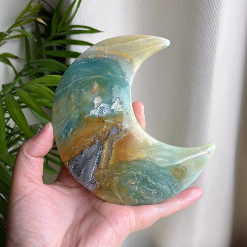 亚马y逊天空蓝大月亮摆件122*62*20mm313g