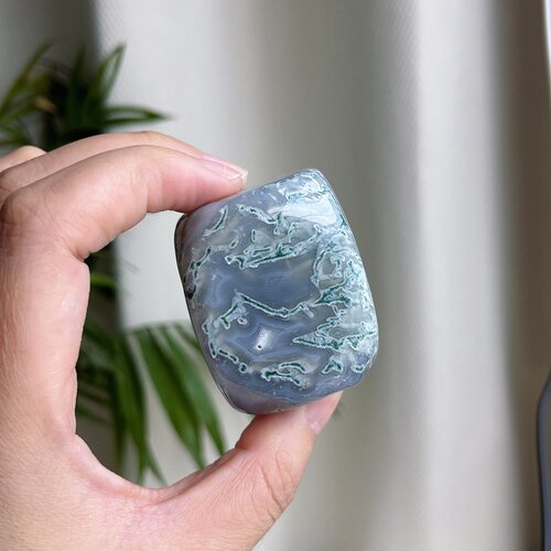 水草玛瑙滚石方块47*38*37mm148g