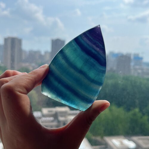 54海蓝萤石火苗摆件83*56*20mm183g