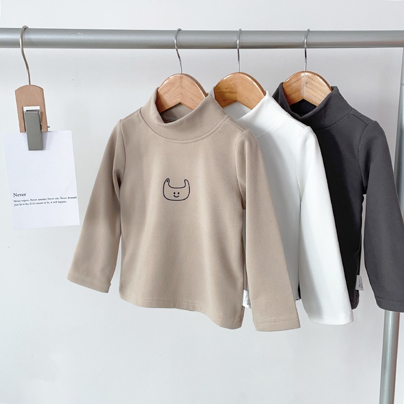 儿童秋冬季德绒打底衫270克打底衣男女童内搭长袖半高领保暖上衣