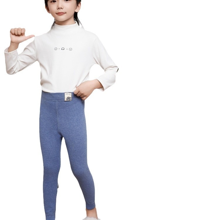 新款儿童秋冬季羊毛蚕丝男女童德绒保暖小中大童打底裤家居裤