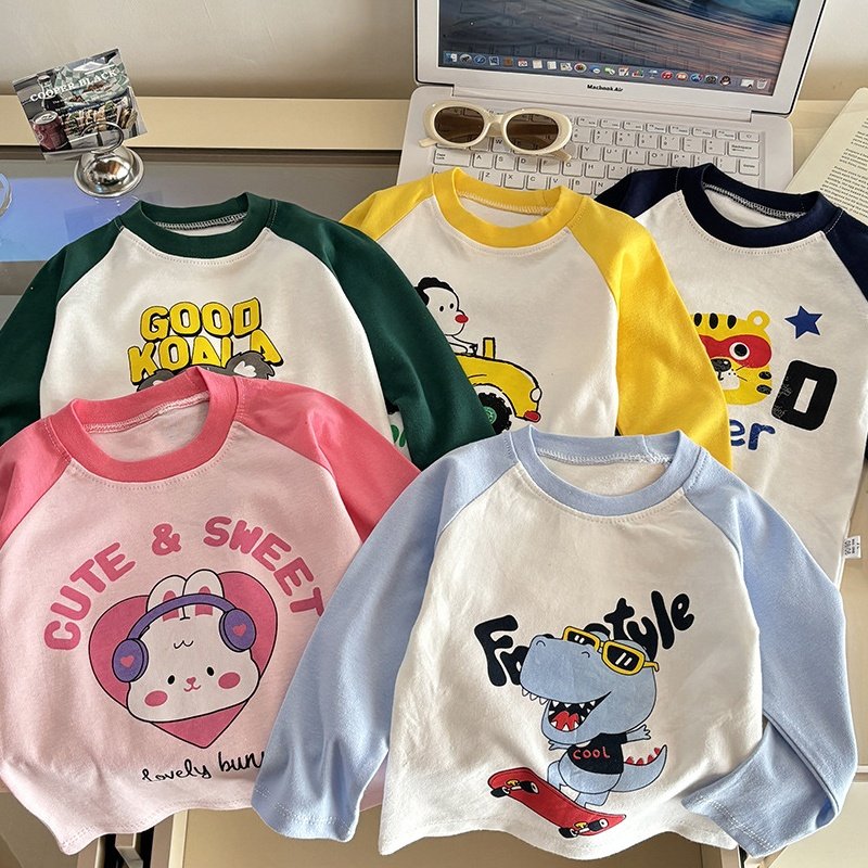 儿童长袖t恤春秋季打底衫纯棉婴儿新款男童上衣女童宝宝衣服童装