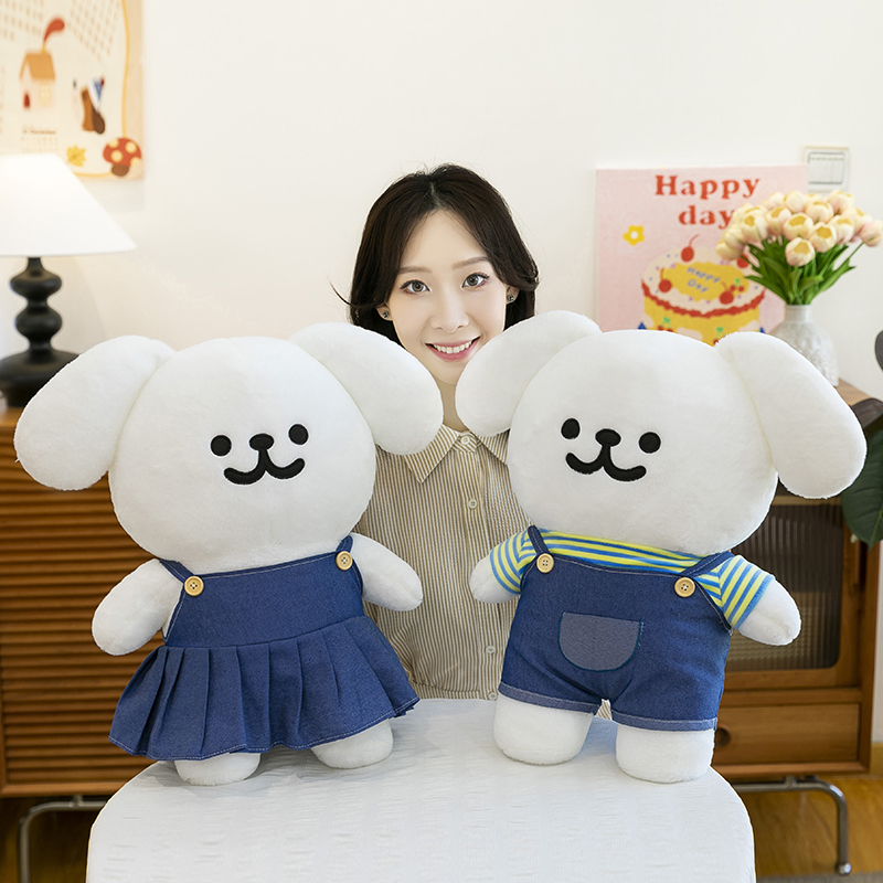 韩风线条小狗抱枕玩偶睡衣小狗狗