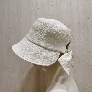 帽子女新款春夏季渔夫帽蝴蝶结韩版大沿沙滩遮阳防晒百搭盆帽