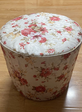 田园碎花圆墩套草墩墩子套子鞋凳子防尘罩圆凳方凳子椅子罩可定做
