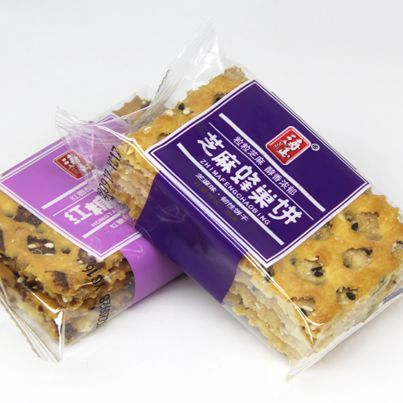 海玉山西特产芝麻蜂巢甜味夹心薄脆小饼干办公室休闲零食早餐代餐