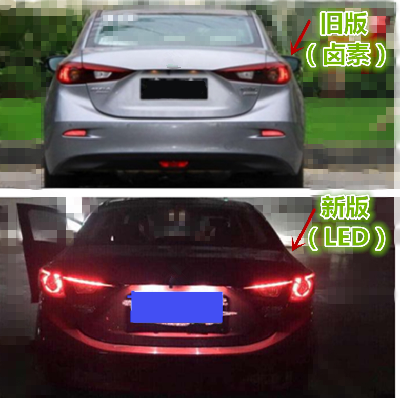 MAZDA 3 ANGKESELA 리어 테일 라이트 브레이크 라이트 어셈블리 세단 리어 테일 라이트 커버 브레이크 전구 어셈블리에 적합