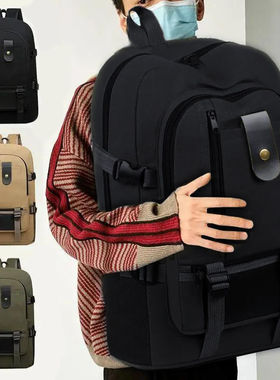 【耐磨帆布】大容量双肩包旅行背包时尚潮男女中大学生书包行李包