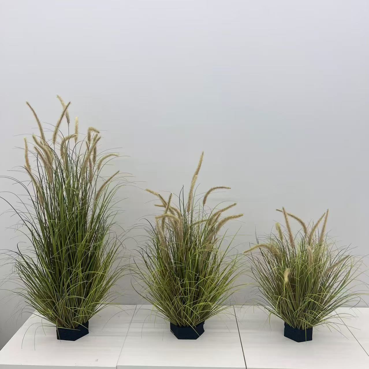 仿真狗尾草橱窗造景花箱装饰图片