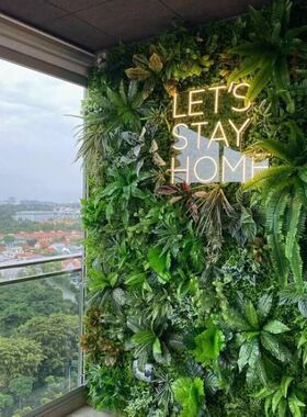 绿色仿真植物墙定制网红绿植墙阳台假花草皮壁挂直播背景装饰花艺
