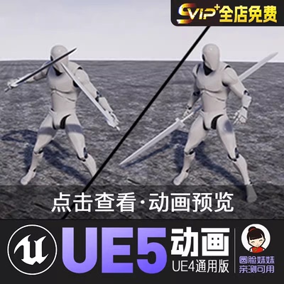 双刀片和双剑转换UE4虚幻5动画Conversion Animset