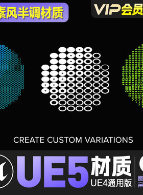 UE4虚幻5像素风半调后处理风格化材质ASCII PostProcess Material