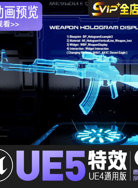 UE5虚幻4科幻全息投影显示特效合集HOLOGRAM DISPLAY Pack