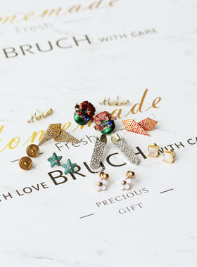 欧美ins风几何倒三角简约可爱圣诞礼物通勤百搭金色小耳钉