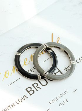 10欧美复古ins风个性黑色灰色简单立体工业设计可叠戴手镯