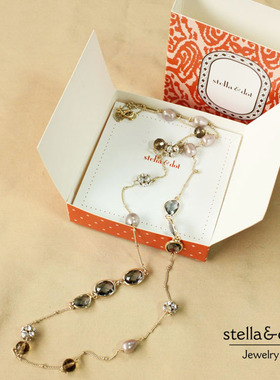 欧美经典款镶嵌灰色多刻面水晶玻璃珍珠可多层叠戴长项链