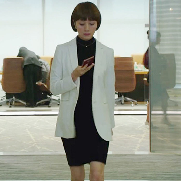 恰伊丝2022新款唐晶同款时尚休闲小西装chic中长款纯色女士职业装