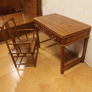 红木小书桌刺猬紫檀实木花梨办公桌家用新中式家俱书桌子办公桌