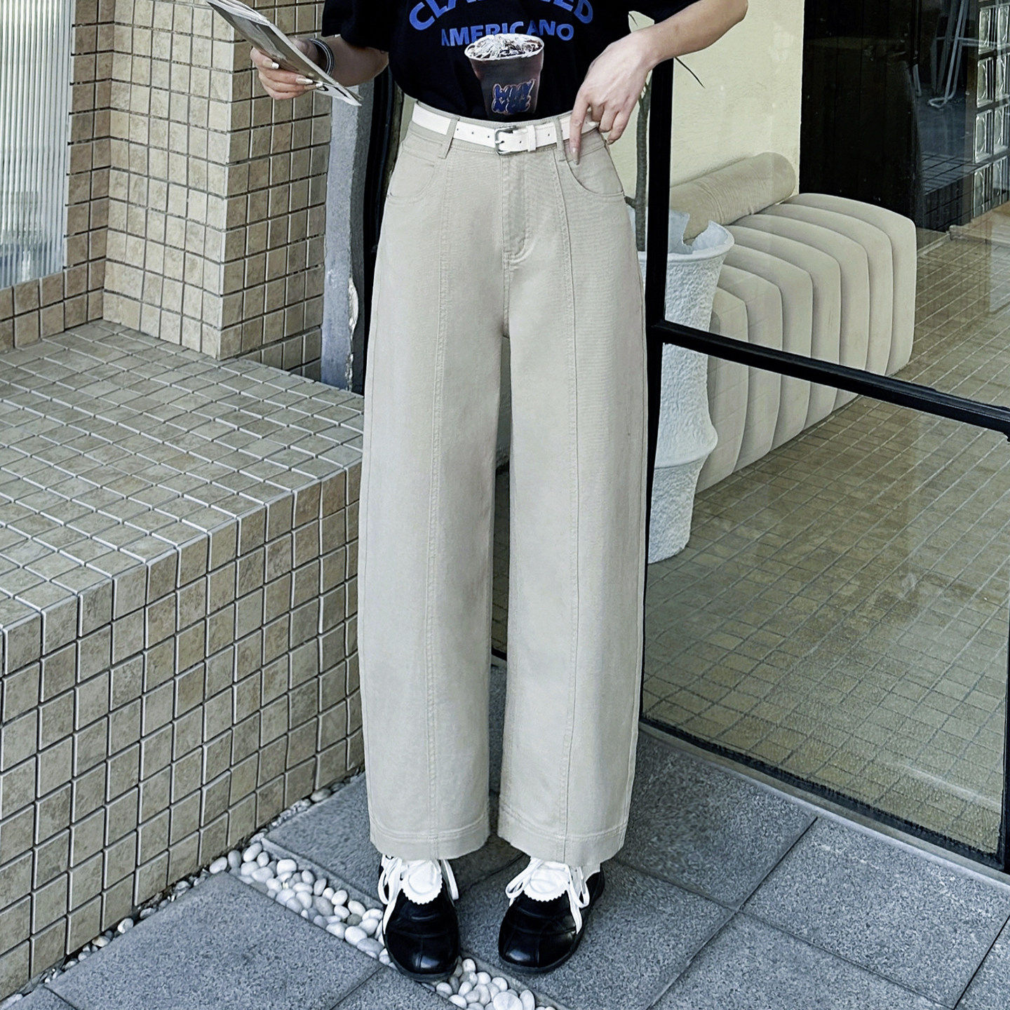 莱赛尔天丝休闲裤女2026春新款洗水棉弯刀裤宽松阔腿小个子九分裤,女装/女士精品,牛仔裤,淘宝优惠券,粉丝福利购,淘宝优惠卷