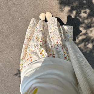 花田橱窗HTmeme 裙 莫奈花园 甜美碎花半身裙女夏蛋糕裙a字中长款