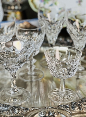 特价/到手价 德国中古美物白色水晶杯丰富切割高足酒杯 多款