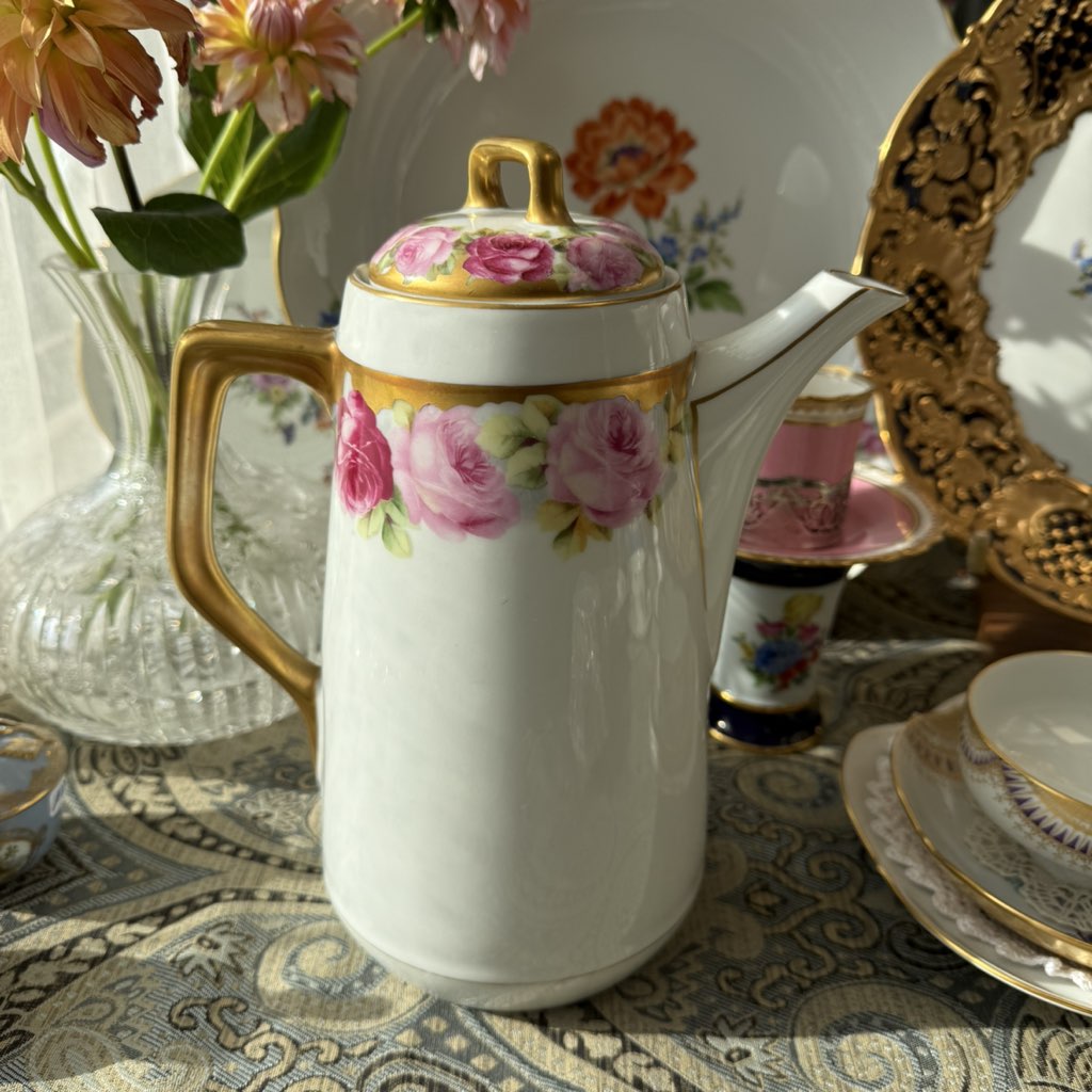 特价不退不换壶盖瑕疵德国粉玫瑰咖啡壶