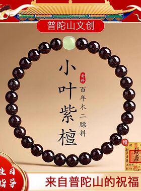 普陀山高密小叶紫檀手链满金星木质檀香手串男女款520情人节礼物