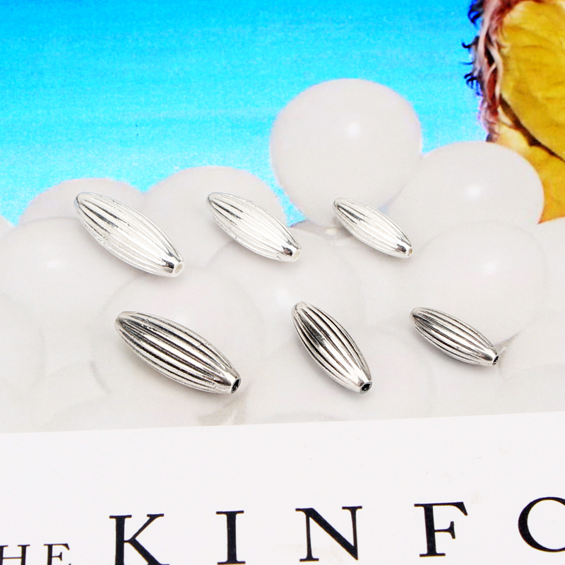 银势S925橄榄球桶珠手链串珠饰品