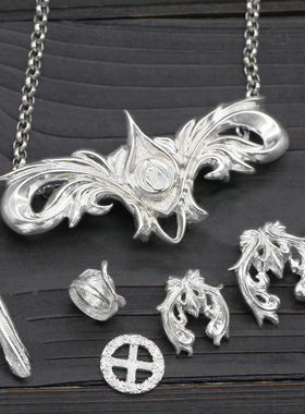 diy唐草蔓藤钩子手工匠人项链坠