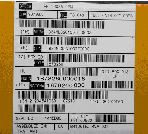 存储器 S34ML02G100TFI00 TSOP48 SPA 全新原厂原装现货 询价为准