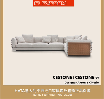 flexform沙发模块组合皮革编织