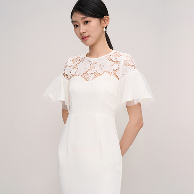 TANSSHOP仙气长裙鱼尾裙网纱袖