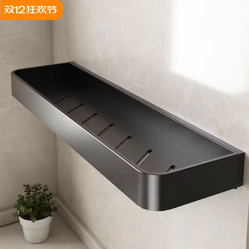 洗手间置物架卫生间厨房浴室镜前洗漱台免打孔挂壁式淋浴间收纳架