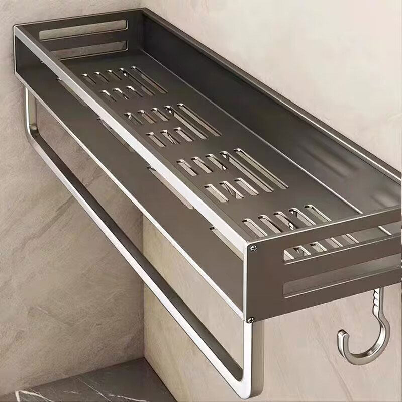 枪灰卫生间置物架浴室免打孔壁挂厕所洗手洗澡间洗漱台墙上收纳架,家庭/个人清洁工具,浴室角架/置物架,淘宝优惠券,粉丝福利购,淘宝优惠卷