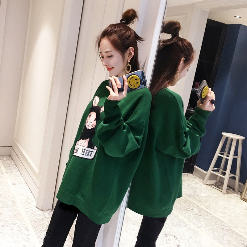 Autumn and winter long sleeve Plush thickened sweater