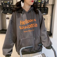 Loose hooded Pullover small man BF wind long sleeve sweater girl student David suit 250g